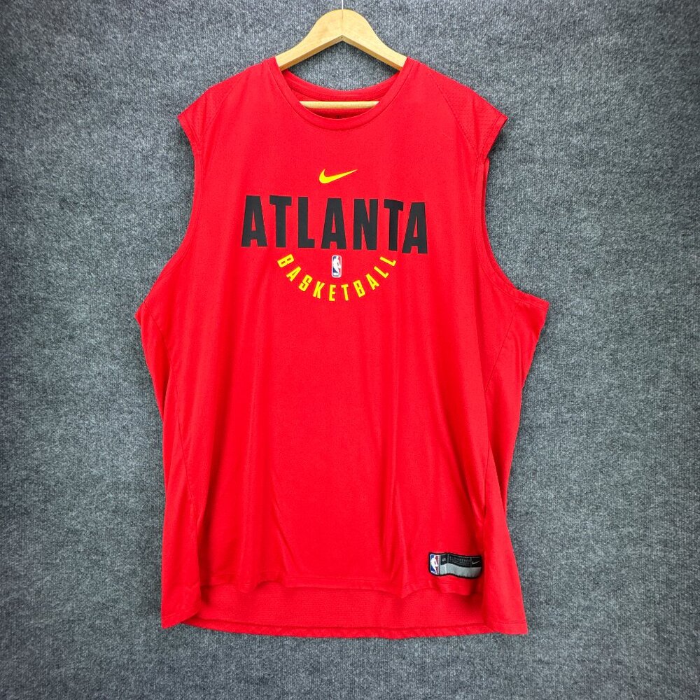 Nike Atlanta Hawks NBA Team-Issued Dri-Fit Practice Jersey 4XL Red 2017 HSE RARE